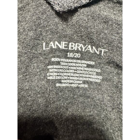 Lane Bryant Plus Sz 18/20 Lot Of 2 Black/Gray Lace Trim V-Neck Top Staple Basic - Picture 8 of 8